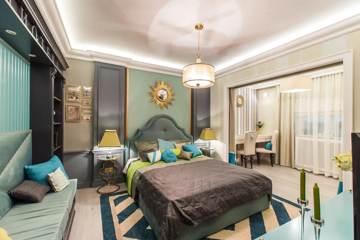 照片：现代风格卧室，技巧 - 我们网站上的照片