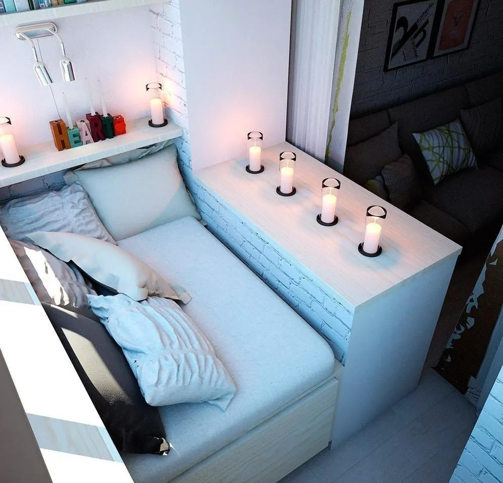 照片：现代风格卧室，技巧 - 我们网站上的照片