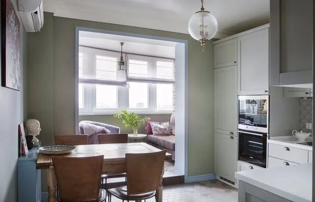 照片：折中风格厨房与餐厅，阳台，建议，阳台，如何保温阳台，将阳台与客厅结合，将阳台与卧室结合，连接阳台，如何合法改造阳台，保温阳台，如何将阳台连接到公寓，温暖的阳台，连接阳台，专家建议，翻新百科全书，法律问题百科全书，室内设计百科全书，'Good'，瓦季斯拉夫·科西金 — 网站上的照片