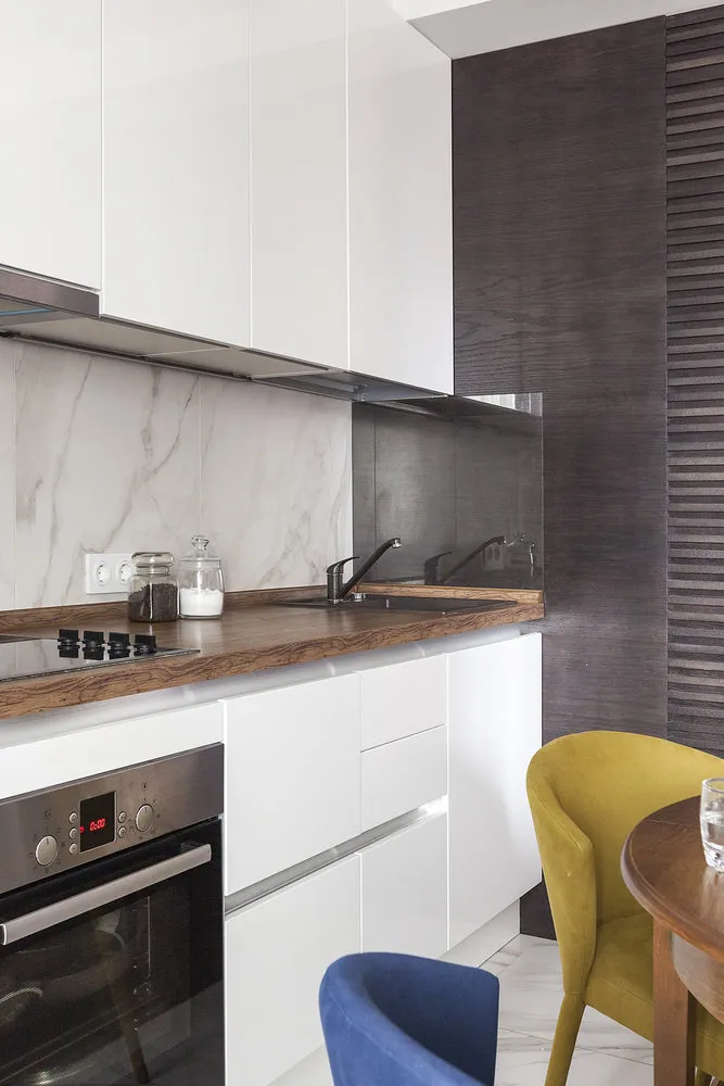 Zdjęcie: Kuchnia i jadalnia w stylu Nowoczesny, Mieszkanie, Projekt tygodnia, Samsung, Wiktoria Zolina, 1 pokój, 40-60 m², Monolitowo-kirpichowy – zdjęcie na naszej stronie