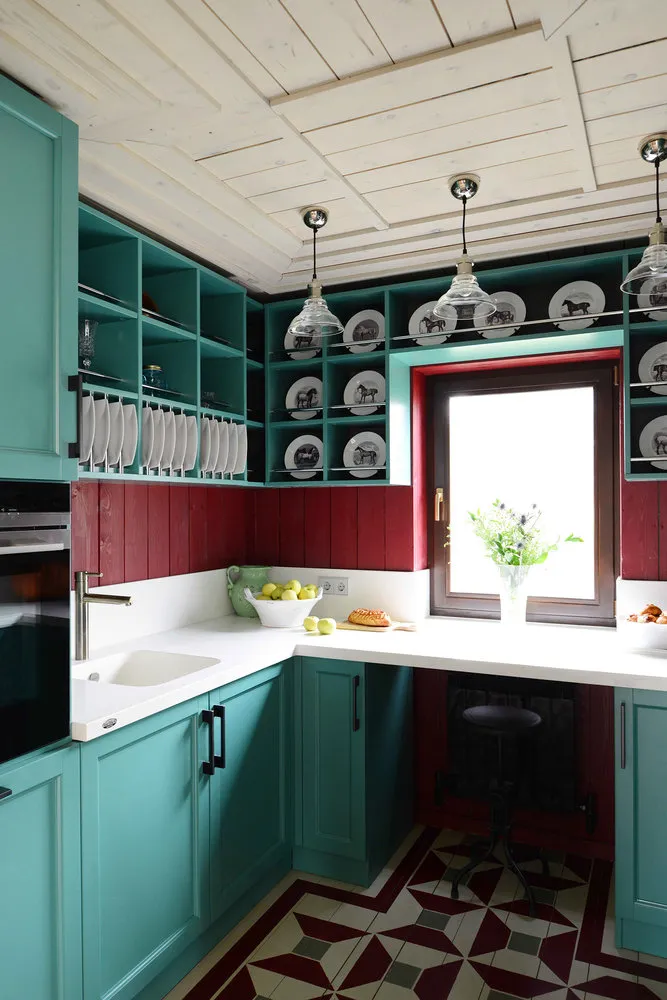 Zdjęcie: Kuchnia i stolowana w stylu Prowans i Kantri, Dom, Projekt tygodnia, Dacha, Odpowiedź na dachę, Podmoskowia, 2 pokoje, do 40 metrów, Paweł Zelaznov, Tatiana Borisova – zdjęcie na naszej stronie