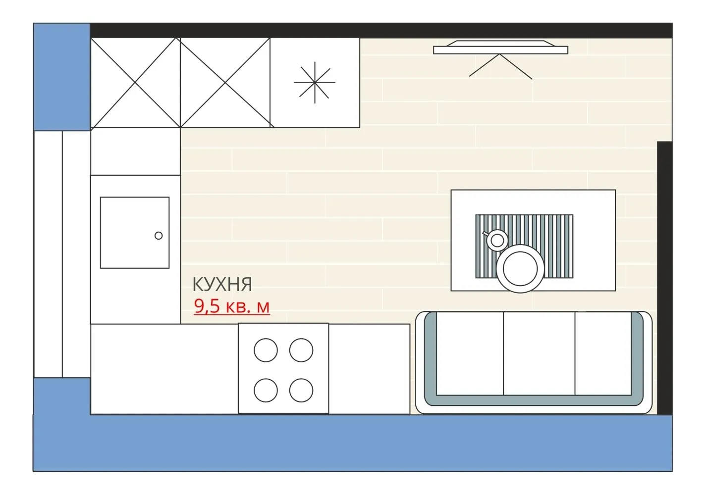 照片:风格布局,厨房与餐厅,公寓,搬迁,阿纳斯塔西娅·基谢廖娃,马克西姆·卓拉耶夫,板式住宅,1室,不超过40平方米 – 我们网站上的照片