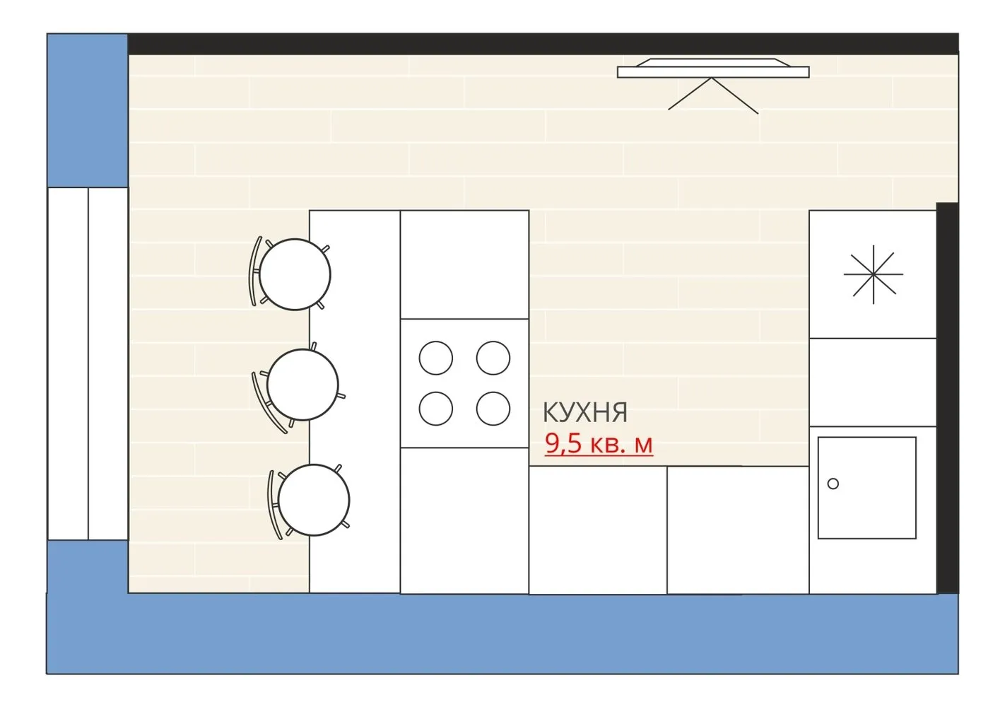照片:风格布局,厨房与餐厅,公寓,搬迁,阿纳斯塔西娅·基谢廖娃,马克西姆·卓拉耶夫,板式住宅,1室,不超过40平方米 – 我们网站上的照片