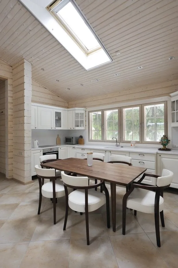 照片:生态风格厨房和餐厅,提示——我们网站上的照片