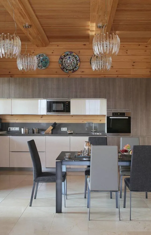 照片:生态风格厨房和餐厅,普罗旺斯和乡村,房屋,周项目,莫斯科地区,亚历山大·彼得金,安娜·波列娃——我们网站上的照片