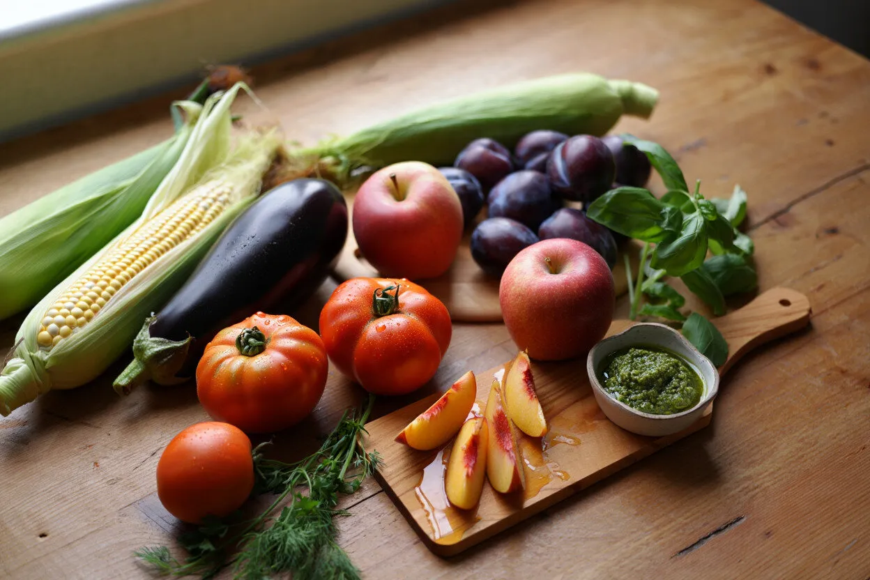 Фотография: фрукты, овощи, обзор блюд, вкусные рецепты, простые рецепты, новые рецепты, как приготовить вкусно, FOOD, урожай, сезонные овощи, рецепты, полезные блюда, фрукты и ягоды, что приготовить на завтрак на даче, что приготовить из сезонных овощей и фруктов, рецепты из осеннего урожая – фото на нашем сайте