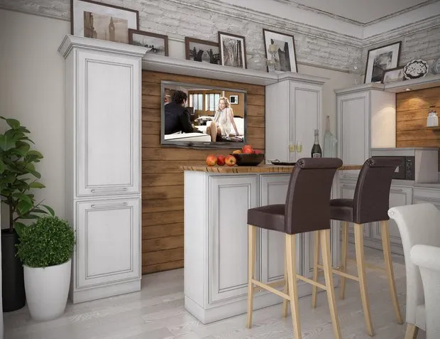 照片：斯堪的纳维亚风格厨房和餐厅、客厅、提示 – 我们网站上的照片