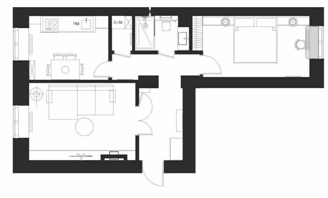 Foto: im Stil , Küche und Esszimmer, Umbau, Stalin-Appartement – Fotos auf unserer Website