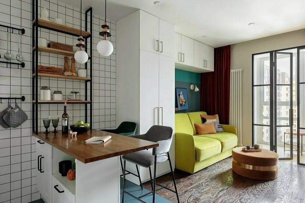 照片：风格，厨房和餐厅，小户型公寓，建议 – 我们网站上的照片