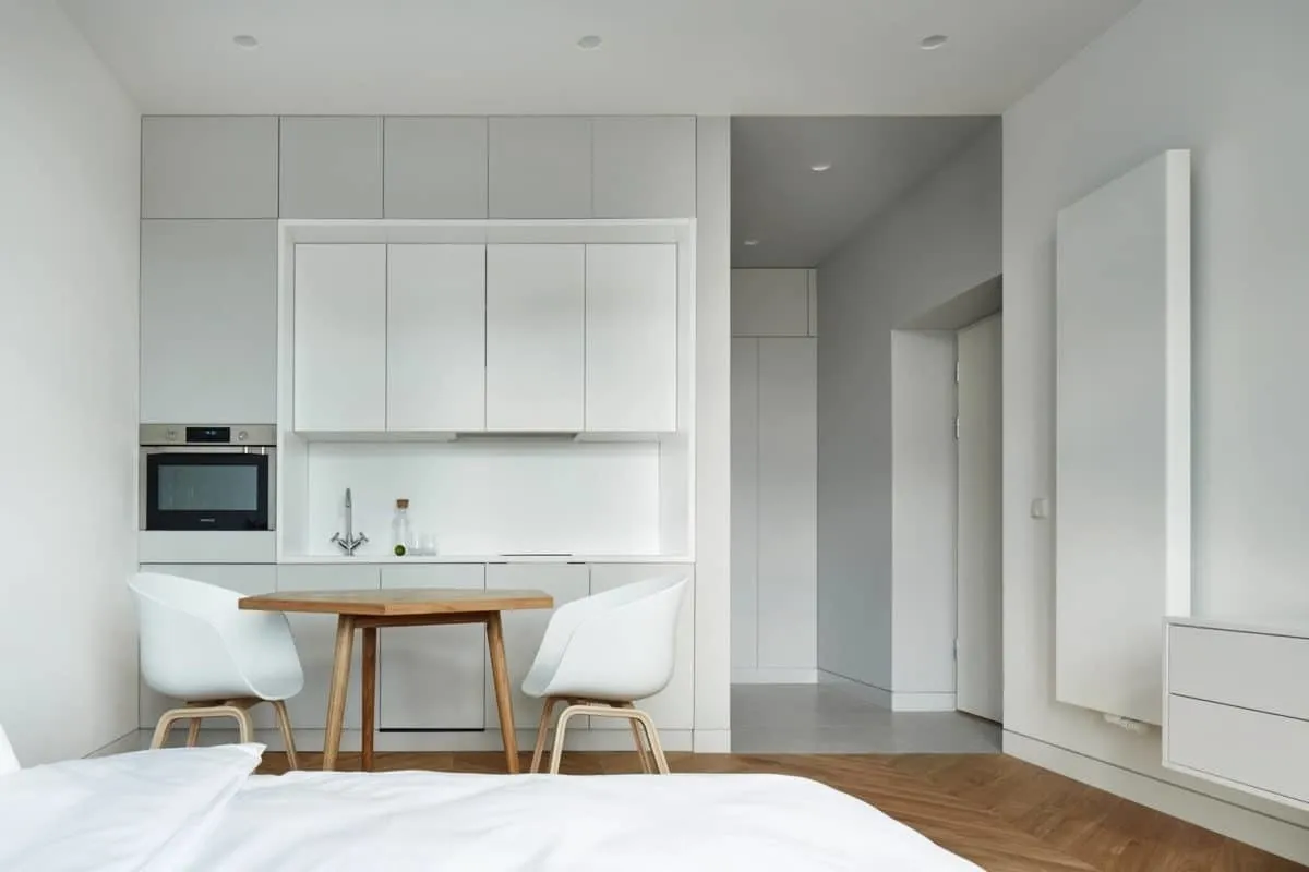Photo: Bedroom in Minimalist style, Kitchen and dining room, Guide — photo on our site