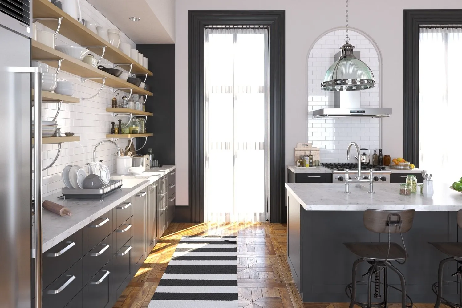 图片：时尚厨房与餐厅，技巧 – 我们网站上的照片