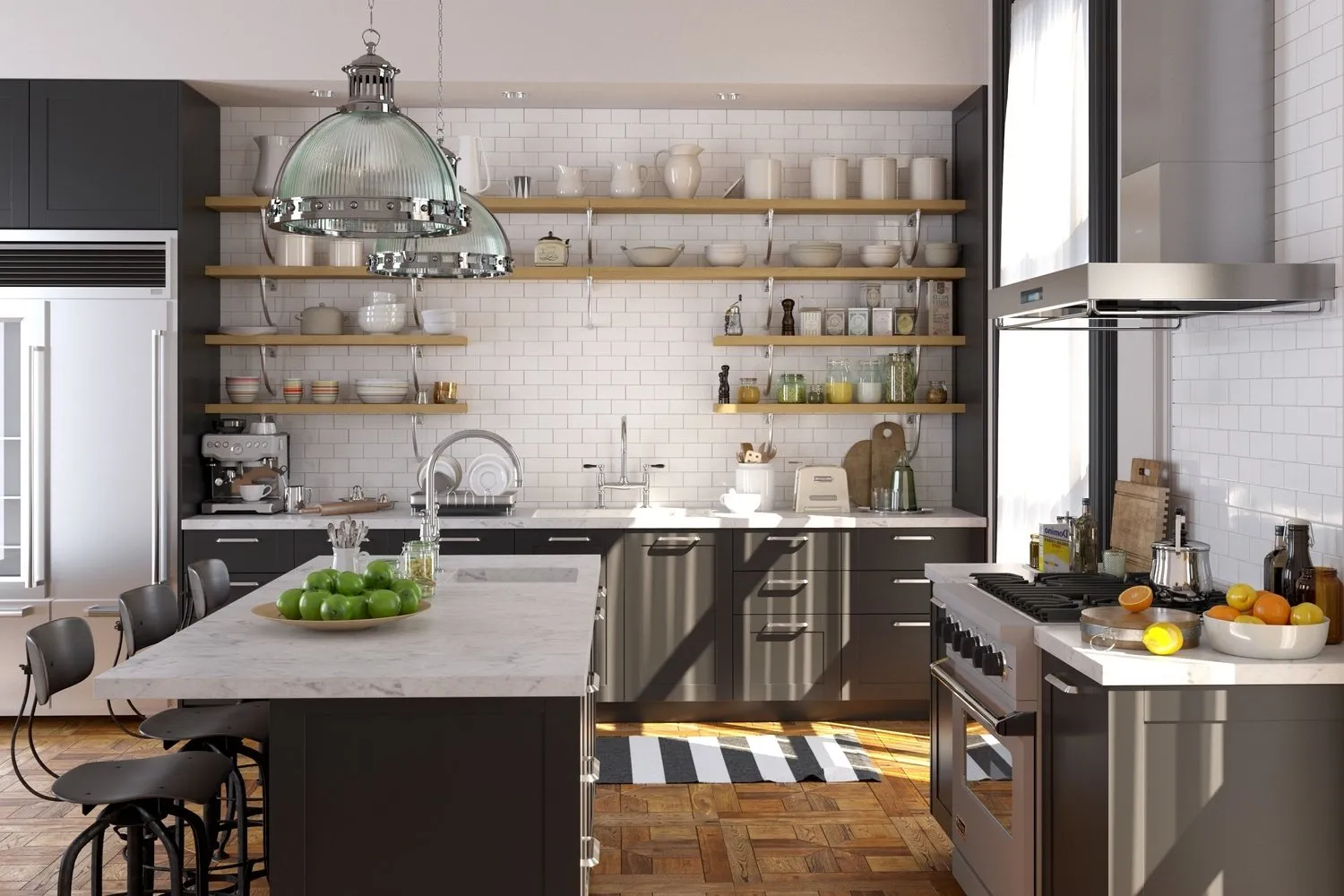 图片：时尚厨房与餐厅，技巧 – 我们网站上的照片