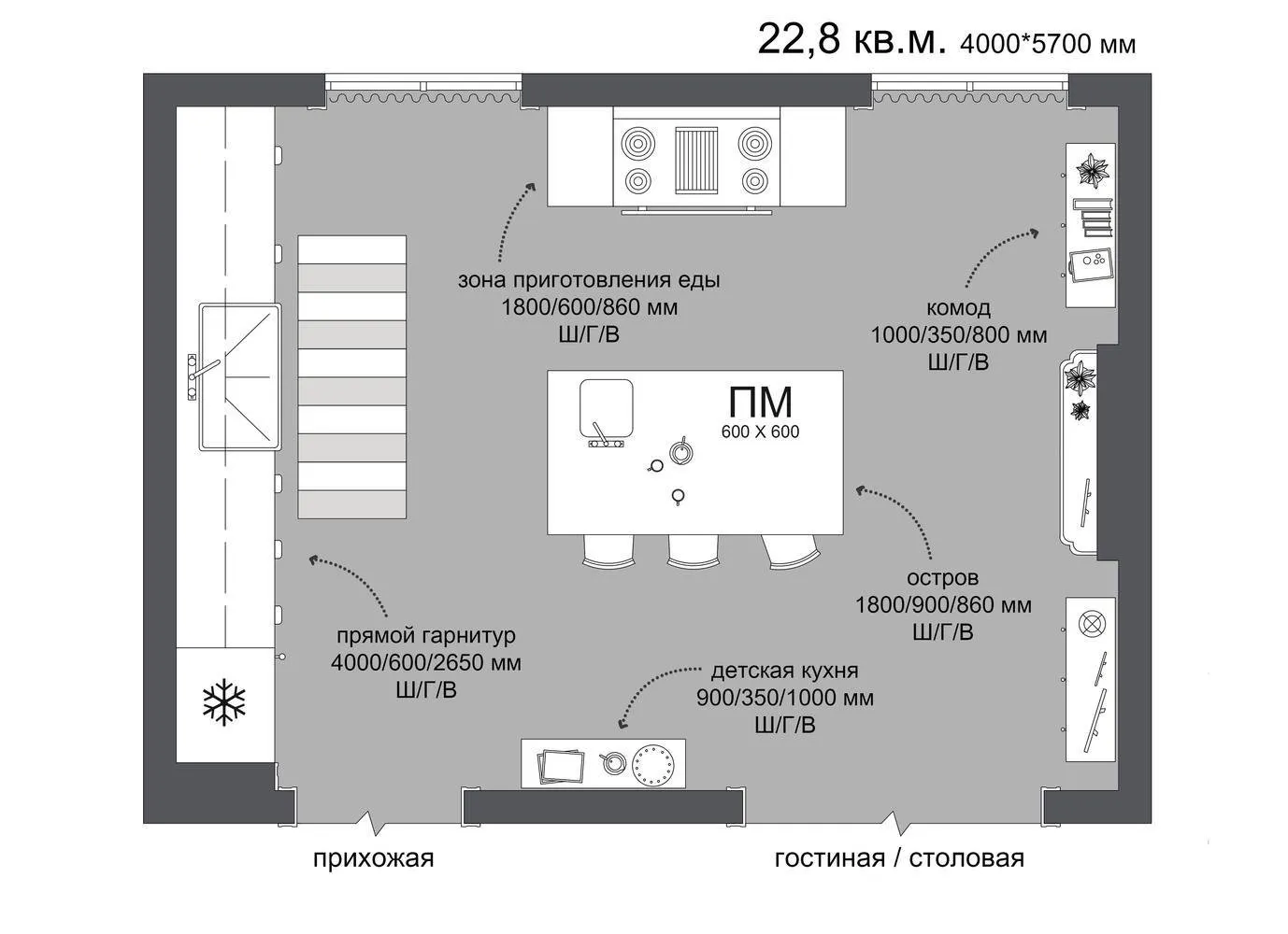 图片：时尚厨房与餐厅，技巧 – 我们网站上的照片