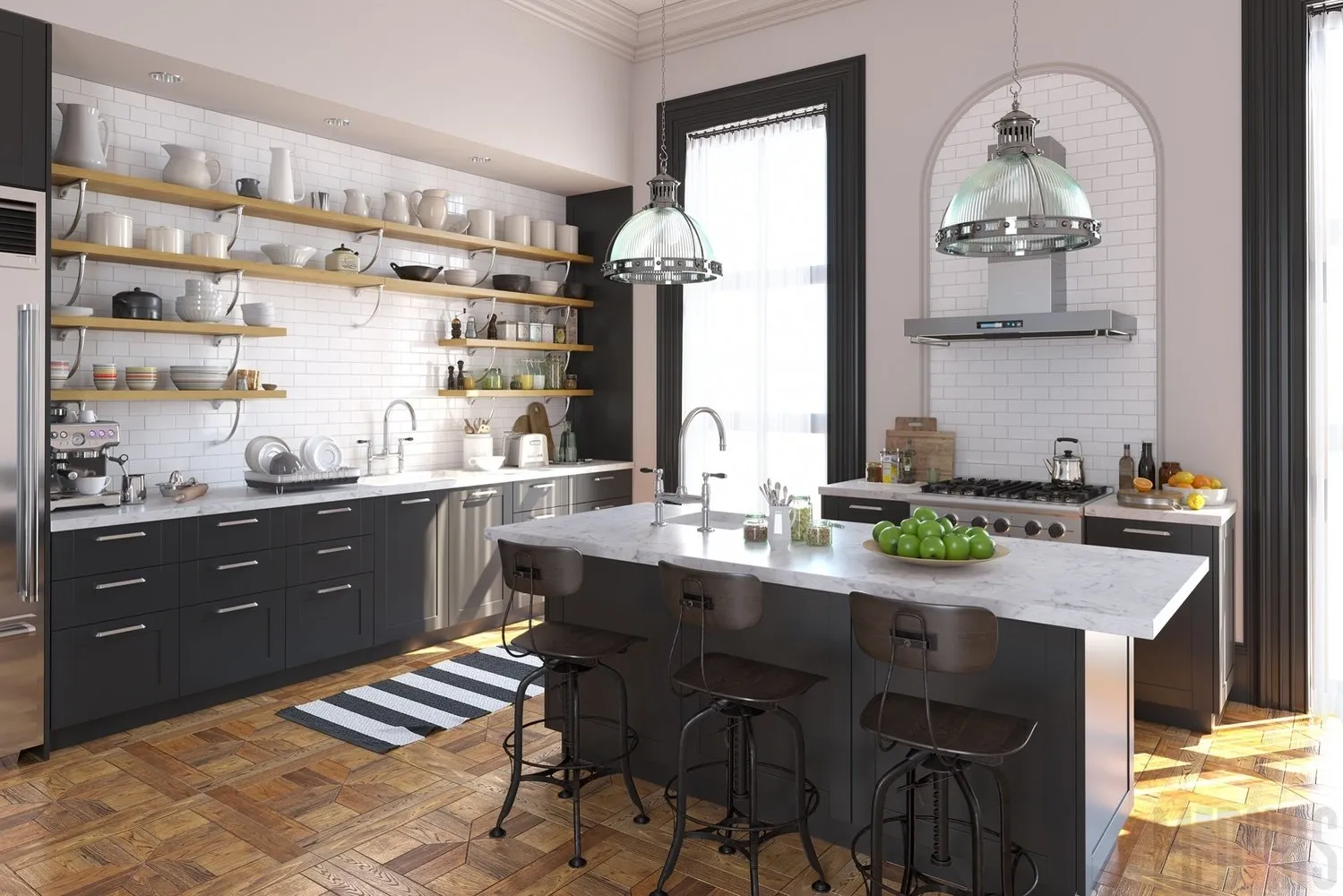 图片：时尚厨房与餐厅，技巧 – 我们网站上的照片