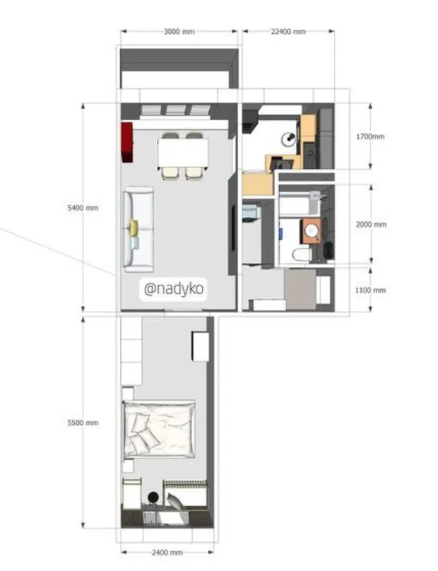 Foto: Planos en estilo moderno, Remodelación práctica, Krushchevka – fotos en nuestro sitio web