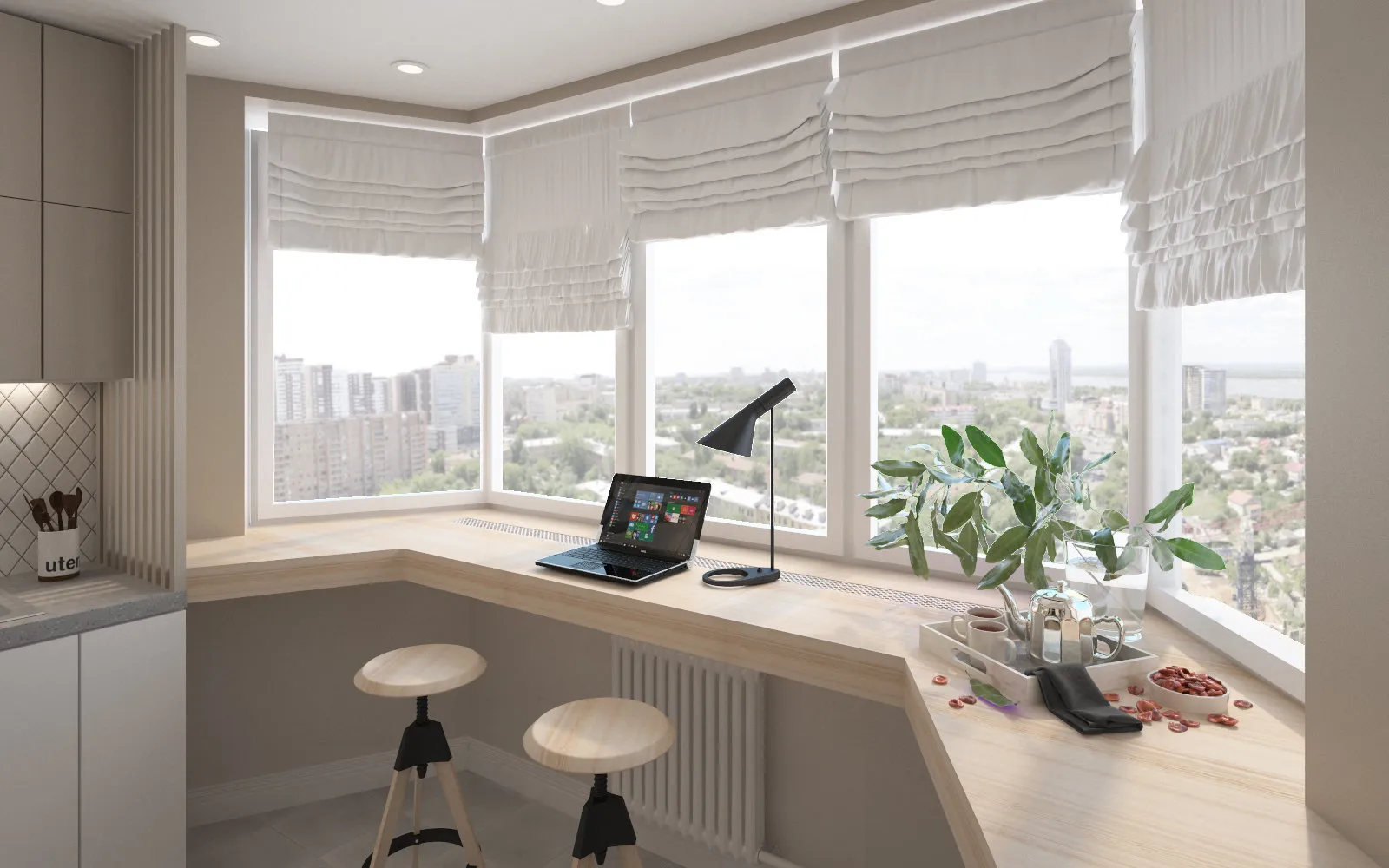 照片:现代风格厨房和餐厅,北欧,公寓,周刊项目,莫斯科地区,巴尔希基哈,奥尔加·波戈列洛娃,板楼,2室,40-60平方米,P-44TM – 网站上的照片