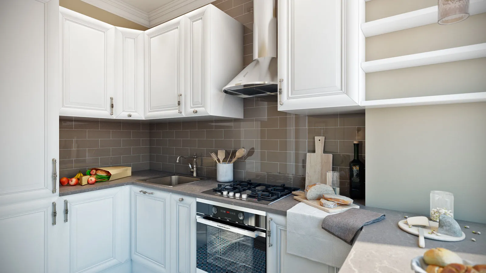 照片:古典风格厨房和餐厅,现代,公寓,周刊项目,莫斯科,Co:Interior,斯大林时代建筑,3室,60-90平方米 – 网站上的照片