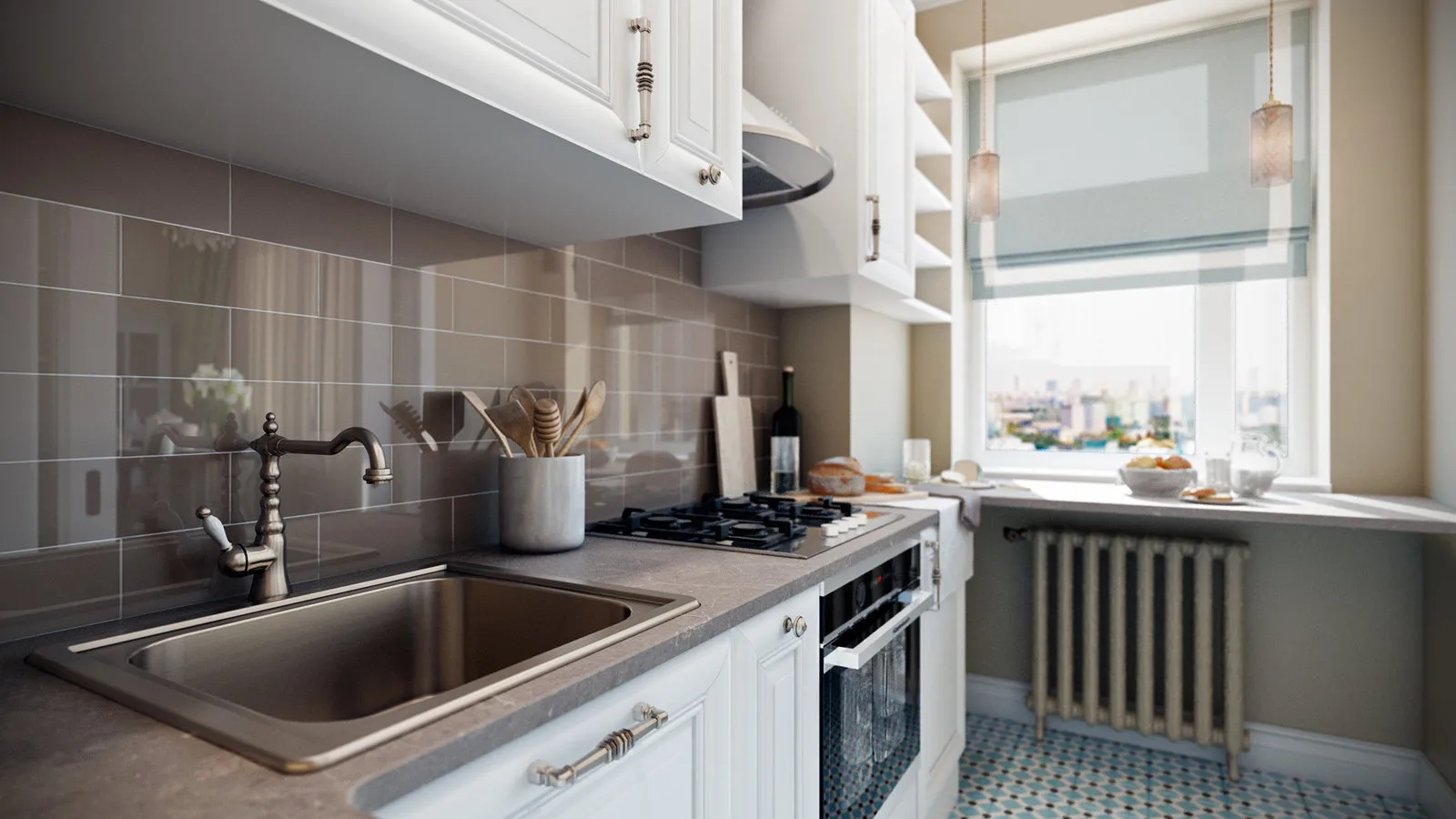 照片:古典风格厨房和餐厅,现代,公寓,周刊项目,莫斯科,Co:Interior,斯大林时代建筑,3室,60-90平方米 – 网站上的照片