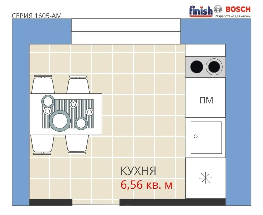 照片：风格，厨房与餐厅，装修，阿纳斯塔西娅·基谢列娃，马克西姆·朱拉耶夫，板楼，1605 – 我们网站上的照片