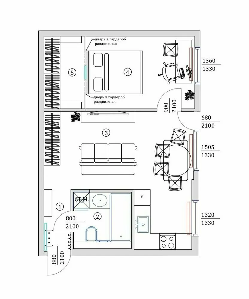 Foto: estilo moderno, cocina y comedor, escandinavo, contemporáneo, proyecto de la semana, chrstevka, Anastasia Kalistova – fotos en nuestro sitio web