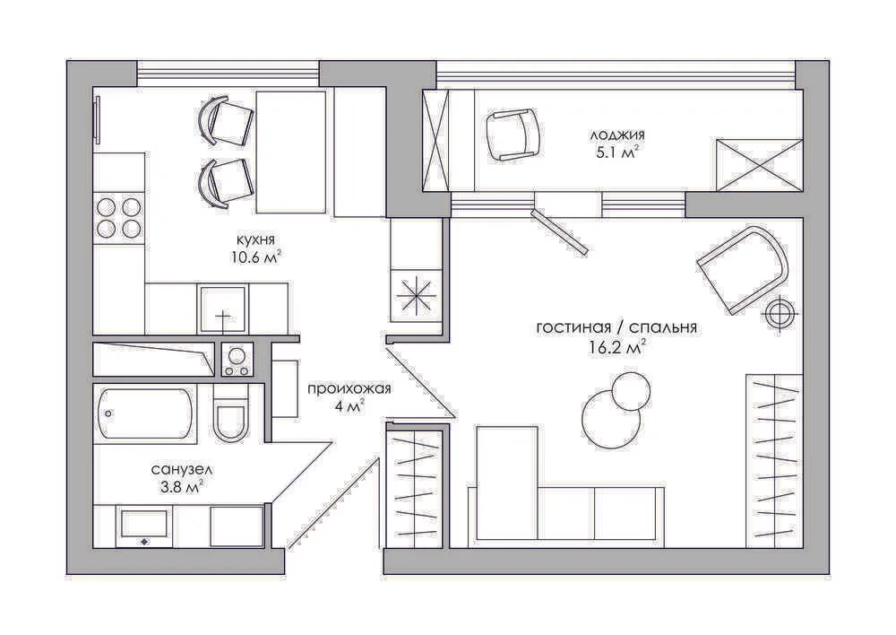 Foto: en estilo , Cocina y comedor, Loft, Apartamento, Consejos, MiR Buro – fotos en nuestro sitio web