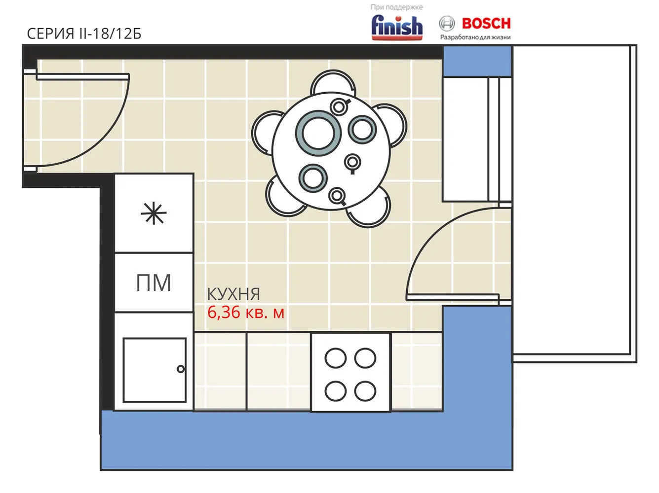 照片：现代风格厨房和餐厅装修，阿纳斯塔西娅·基谢列娃、马克西姆·朱拉耶夫、住宅楼、完工效果，II-18-12-B – 我们网站上的照片