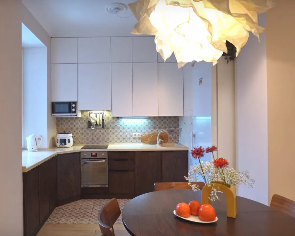 Foto: estilo , Cocina y comedor, Apartamento, Interiores de habitación, Rediseño, Fachada, rediseño de cocina, cocina-comedor, diseño de cocina-comedor, cómo decorar el interior de la cocina, interiores de cocina, reforma por uno mismo, reforma de cocina por uno mismo, rediseño por uno mismo, fachada de cocina – fotos en nuestro sitio web