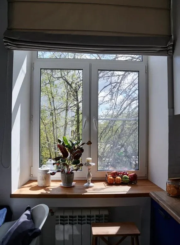 Foto: im Stil von, Küche und Esszimmer, Wohnung, Interior Design, Umbau, Küche-Wohnzimmer, Küche-Esszimmer, Küchen-Wohnzimmer-Design, Kücheninterior, Küche, Stalin, blaue Küche – Fotos auf unserer Website