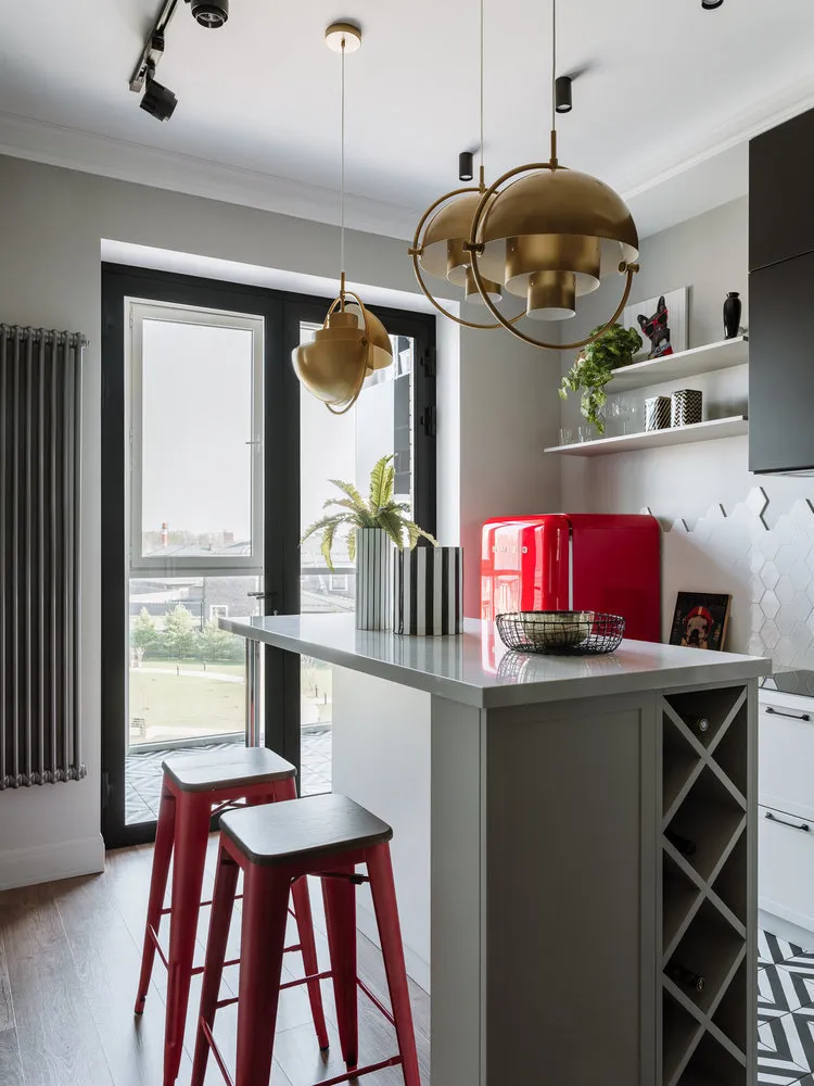 照片：现代风格厨房与餐厅，Gid，Inna Velichko，Anna Modzharo，Quadrum，Pallage Studio，Margarita Zenova，Maria Nichiporenko，如何装饰厨房 – 我们网站上的照片