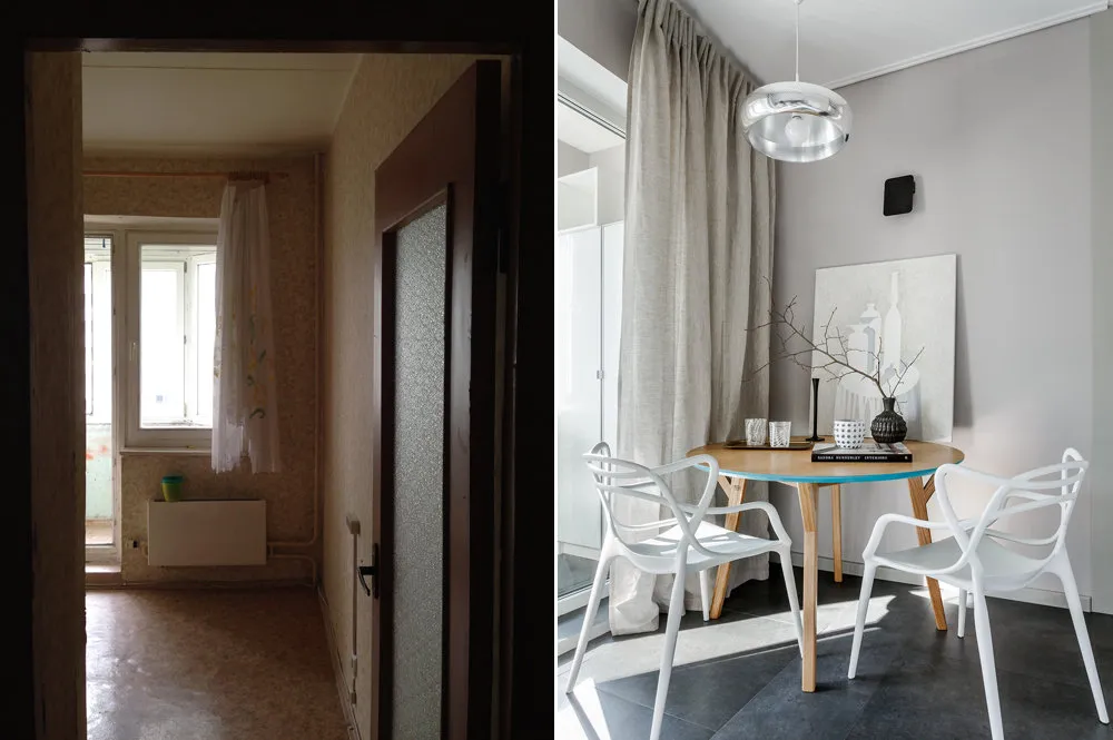 Photo: in style , Kitchen and Dining Room, Modern, Gid, Stalin House, Panel House, Khrushchyovka, Brick House, Monolithic House, Block House, Monolithic-Brick, Elena Markina, Karina Zadvina, Porte Rouge, Marina Merenkova, Maria Bezuglova, Anna Rims – photo on our website