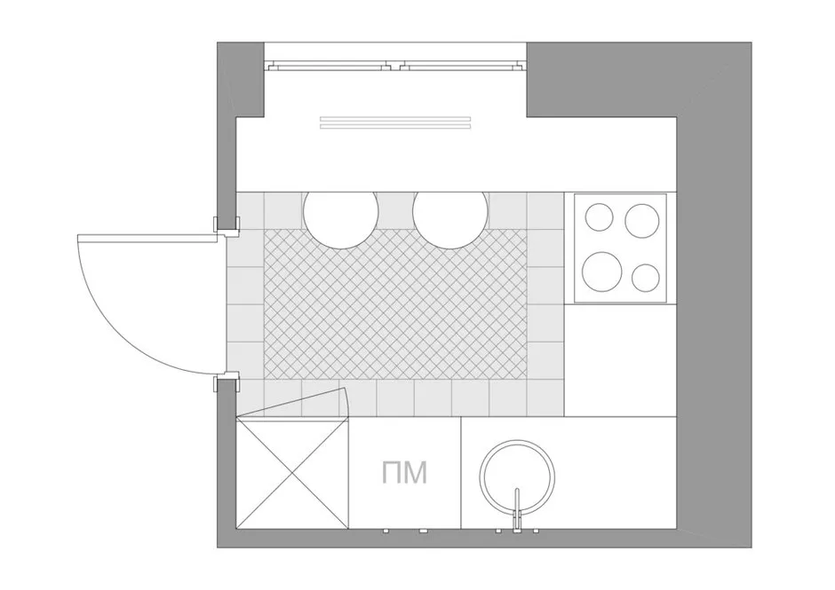 照片：风格布局，厨房与餐厅，空间改造，设计指南，苏联式公寓，一居室，最大 40 平方米，Flatforfox – 我们网站上的照片