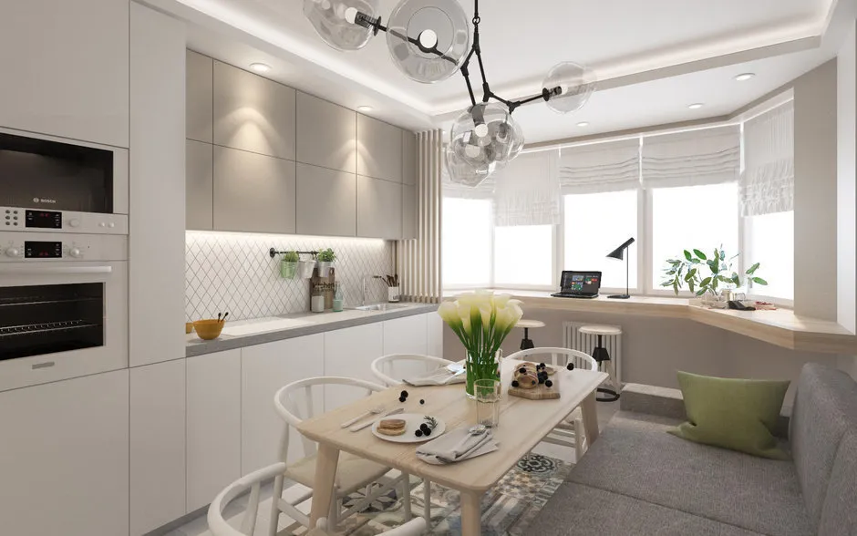 照片:现代风格厨房和餐厅,技巧 – 我们网站上的照片