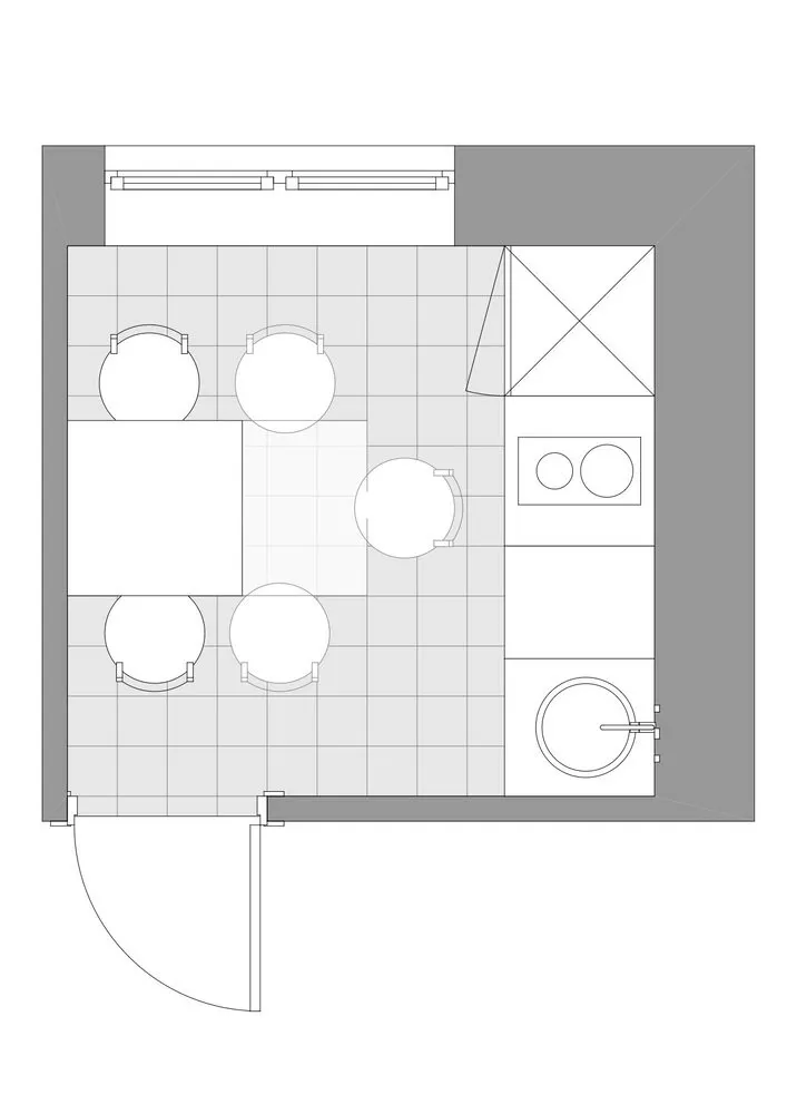 照片：风格布局，厨房与餐厅，空间改造，设计指南，苏联式公寓，一居室，最大 40 平方米，Flatforfox – 我们网站上的照片