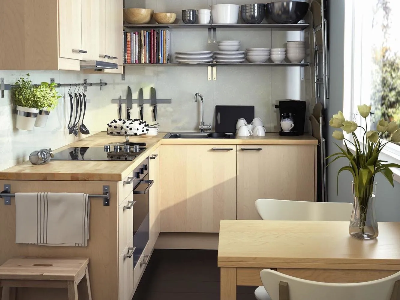 照片:生态厨房和餐厅,技巧,完成效果 – 我们网站上的照片