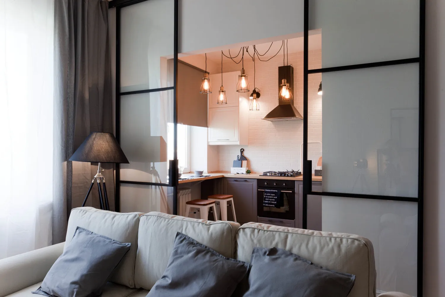 Photo: Kitchen and dining room in Loft style, Scandinavian, Apartment, Weekly Project, Moscow, Stalinka, 2 rooms, 40-60 sq m, Anna Sukhaya – photo on our website