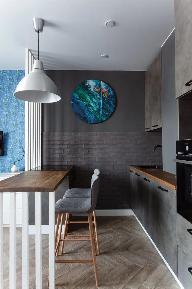 图片：北欧风格厨房与餐厅，室内装饰 – 网站上的照片