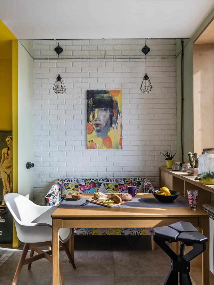 图片：loft风格厨房与餐厅，室内装饰 – 网站上的照片