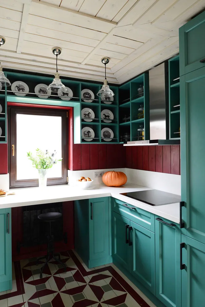 Foto: Küche und Esszimmer im Provence- und Country-Stil, Haus, Projekt der Woche, Datscha, Antwort zur Datscha, Region um Moskau, 2 Zimmer, bis zu 40 Quadratmeter, Pavel Zheleznov, Tatiana Borisova – Foto auf unserer Website