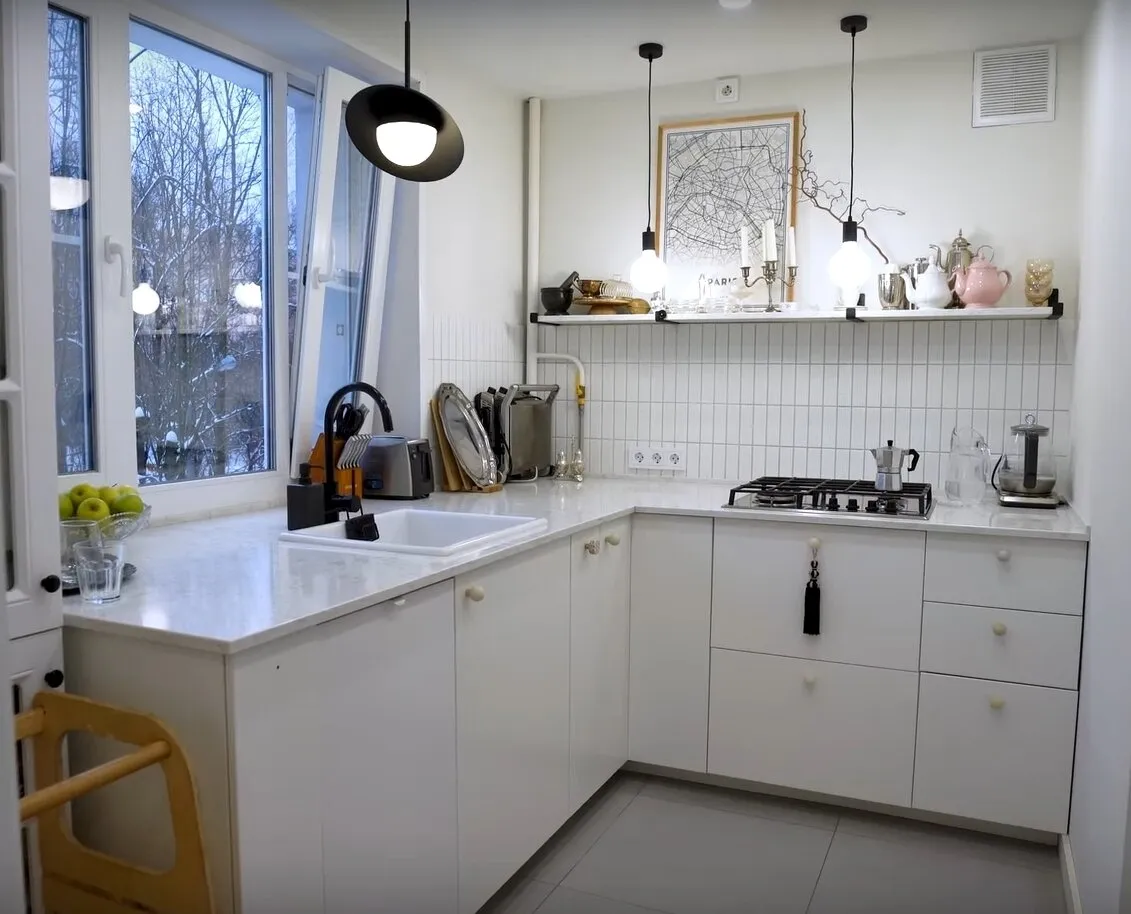 Foto: estilo , Cocina y comedor, Apartamento, Renovación, Edificio de panel, Diseño de cocina en apartamento Brezhnev, Reforma en un edificio viejo, Apartamento en edificio de panel – foto en nuestro sitio web