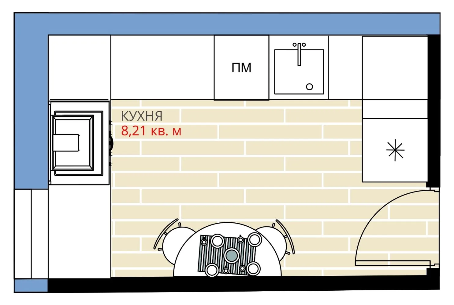 照片:风格布局,厨房与餐厅,改造,安娜·基谢列娃,马克西姆·朱拉耶夫,I-491a,翻新百科全书——网站照片