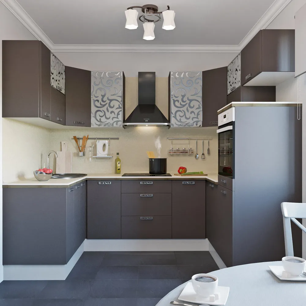 U-shaped kitchen "Graphite", Leroy Merlin