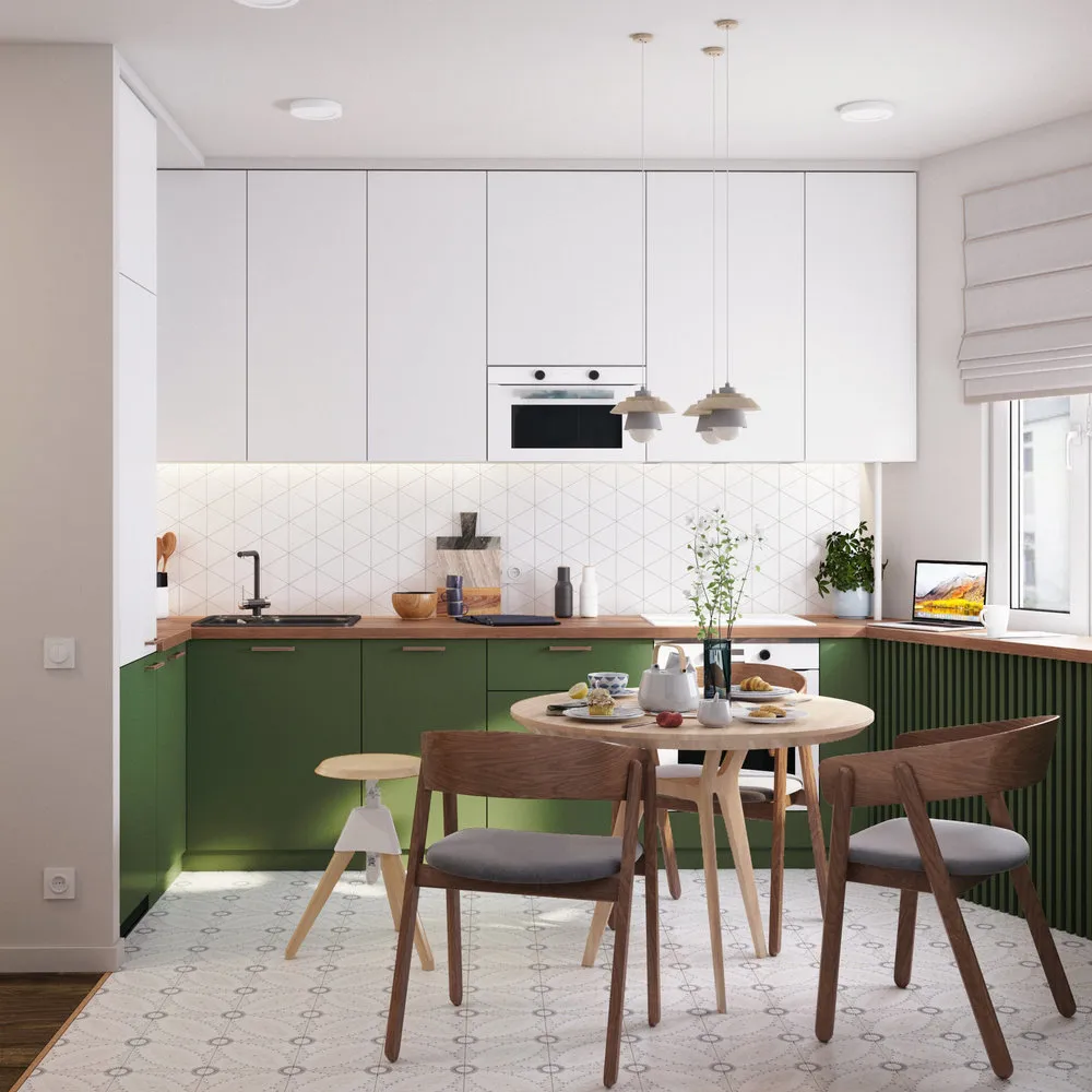 照片：生态风格厨房与餐厅，指南， Marina Sarkisyan, Inna Velychko, Milla Titova, 板楼，Common Area事务所，P44t，厨房百科全书，室内百科全书，Tatiana Berestova – 我们网站上的照片