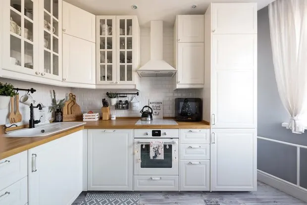 照片：现代风格厨房与餐厅，指南， Marina Sarkisyan, Inna Velychko, Milla Titova, 板楼，Common Area事务所，P44t，厨房百科全书，室内百科全书，Tatiana Berestova – 我们网站上的照片