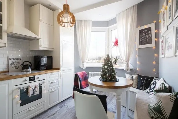 照片:斯堪的纳维亚风格厨房与餐厅,指南, Marina Sarkisyan, Inna Velychko, Milla Titova, 板楼,Common Area事务所,P44t,厨房百科全书,室内百科全书,Tatiana Berestova – 我们网站上的照片