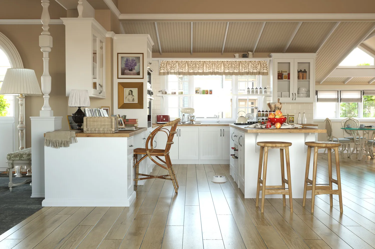 照片:普罗旺斯与乡村风格的厨房与餐厅,技巧 – 我们网站上的照片