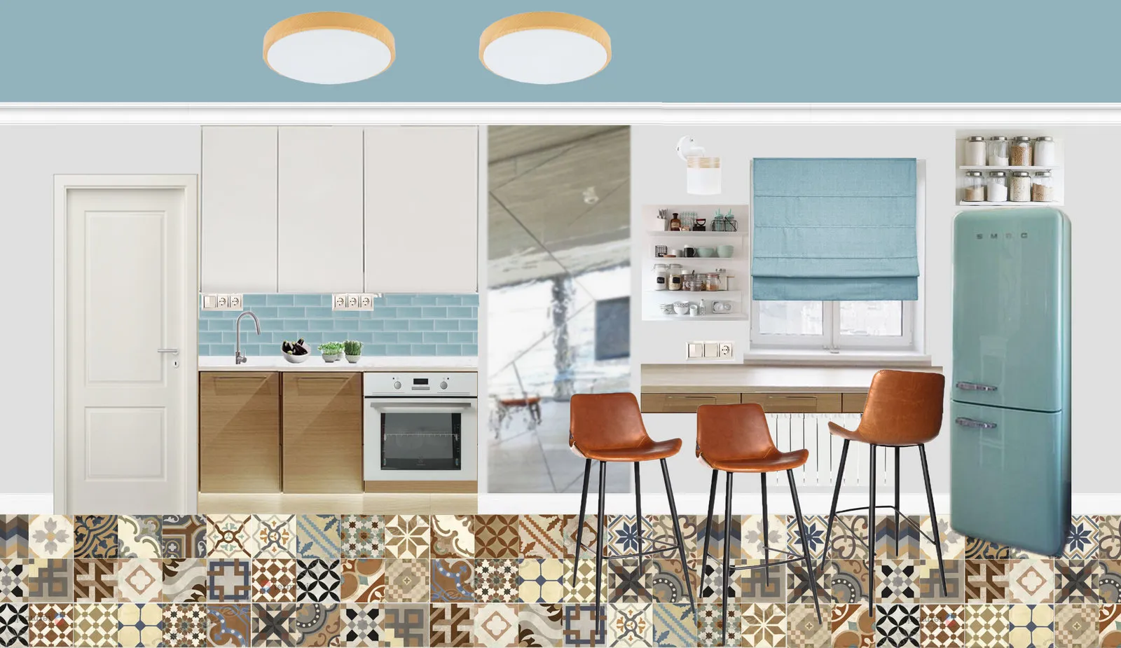 Photo : en style , Cuisine et salle à manger, Réaménagement, Khrouchtchev, 2 pièces, 40-60 mètres, Maria Lazič, Leroy Merlin, Design Battle, Studio Brush Up – photo sur notre site