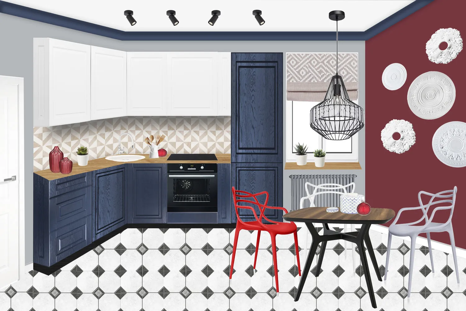 照片：风格布局，厨房与餐厅，搬迁，赫鲁晓夫住宅，2室，40-60平方米，Maria Lazich，Leroy Merlin，设计对决，Brush Up Studio – 我们网站上的照片