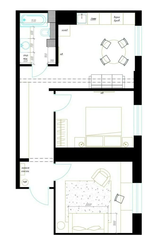 Foto: im Stil der 60er Jahre, Badezimmer, Umgestaltung – Foto auf unserer Website