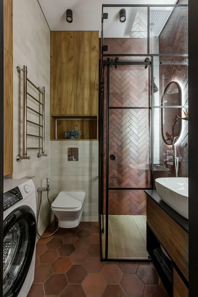 Foto: estilo , Baño, Diseño de interiores, Consejos, Interiores de baño, Diseño de baño, Decoración de baño pequeño, Baño pequeño, Interiores de baño pequeño, Cómo decorar un baño pequeño, Cómo hacer que un baño sea cómodo, Baño práctico, Cómo hacer que un baño sea acogedor, Decoración de baño, Baño estándar, Interiores de baño, Ideas para baño, Baño pequeño, Organización del espacio en baño, Reforma de baño – fotos en nuestro sitio web