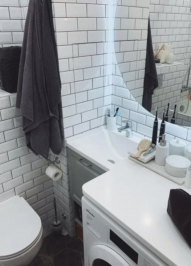 Foto: Baño en estilo Escandinavo, Reparación práctica – fotos en nuestro sitio web